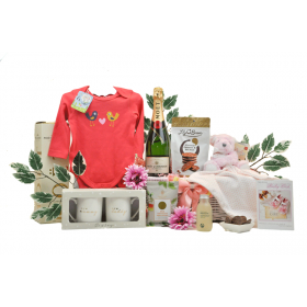 Champagne Parents and Baby Girl Hamper 