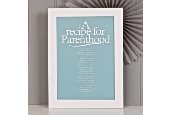 "A Recipe For Parenthood" Poem Print