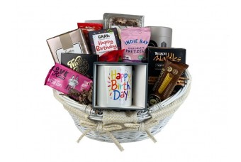 birthday sentiments gift basket presented