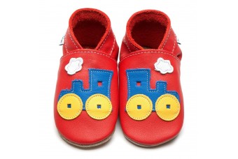 Inch Blue Toot Train Red Baby Leather Shoes (6-12m)