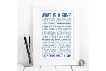 'What Is A Son?' Poem Typographic Print