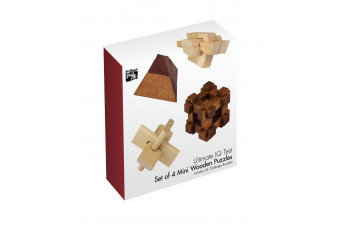 Set of 4 Mini Wooden Puzzle by Professor Puzzle. The Ultimate I Q Test.