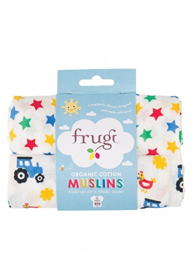 Muslins Twin Pack for Baby Boy by Frugi Organics