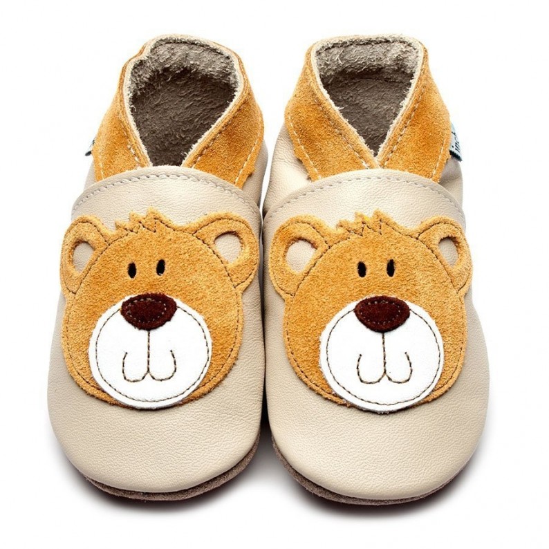 Inch Blue Teddy Cream Baby Leather Shoes (6-12m)