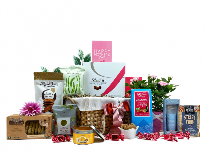 Mothers Day Flowers Scents and Treats Gift Basket