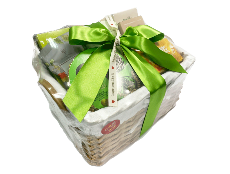 St Patricks Day Gift Basket Wrapped