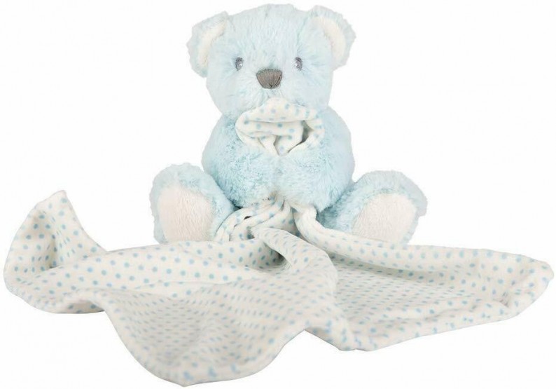 Suki Hug-a-Boo Teddy Bear Blankie Blue