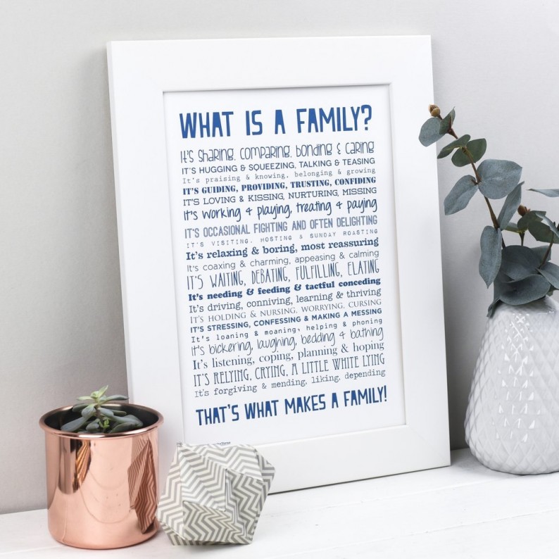 "What Is A Family?" Typographic Poem Print
