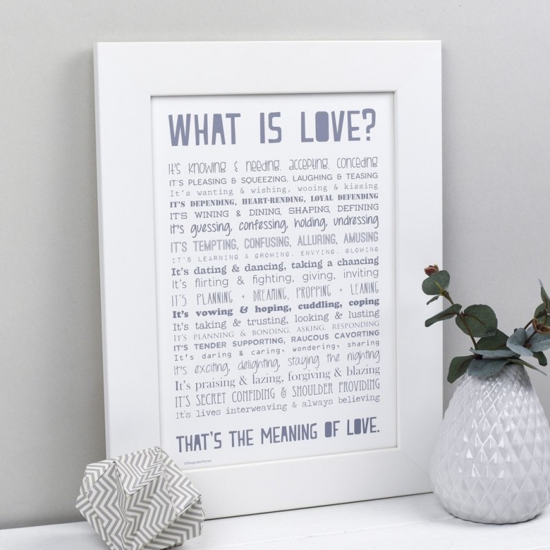 "What Is Love?" Typographic Poem Print