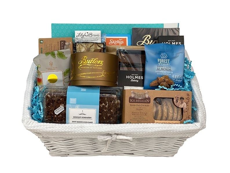 With Deepest Sympathy Gift Basket Presented