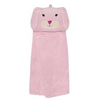 "Pink Bunny" Snuggable Hooded Blanket