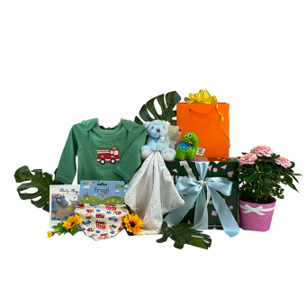 Baby Boy Gift Box With Flowers