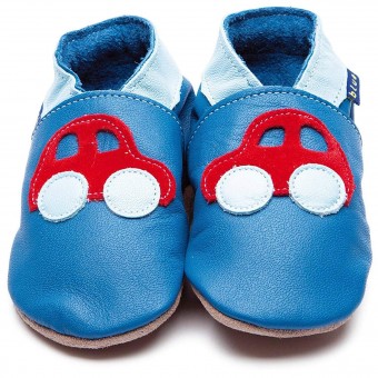 Inch Blue "Car" Leather Baby Shoes (6-12m)
