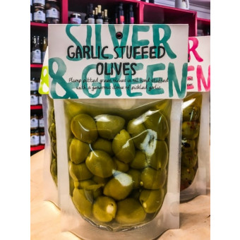 Garlic Stuffed Olives by Silver and Green