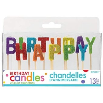 Happy Birthday Glitter Candles by Amscan