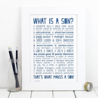 'What Is A Son?' Poem Print