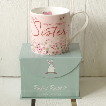 Super Duper Sister China Gift Mug by Rufus Rabbit