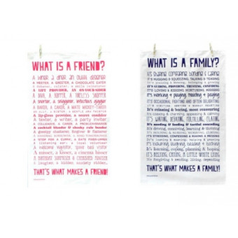 'What Is Friend' Poem Print Tea Towel