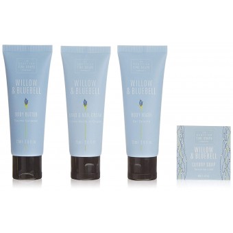 Willow & Bluebell boxed set of 3 with bath puff by Scottish Fine Soaps